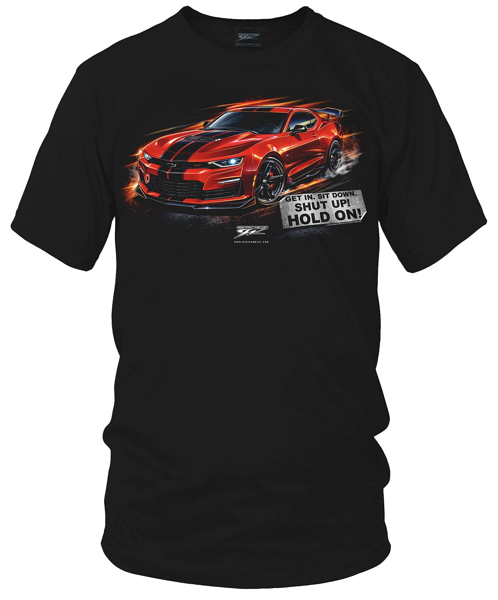 Camaro 6th Gen Customer Car - T-Shirt With My Car On It - Hold On - Wicked Metal