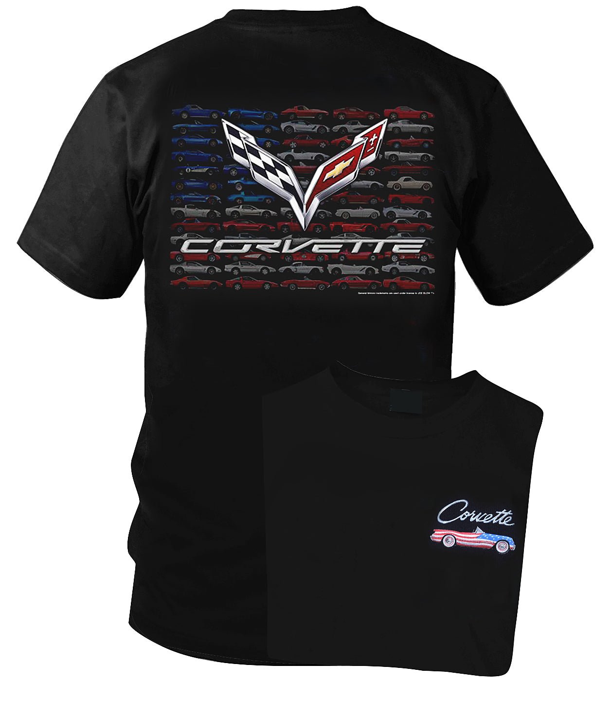 Corvette C7 Little Corvettes Flag T-shirt - 2014 - 2019 - C7 Corvette t-shirt - Wicked Metal