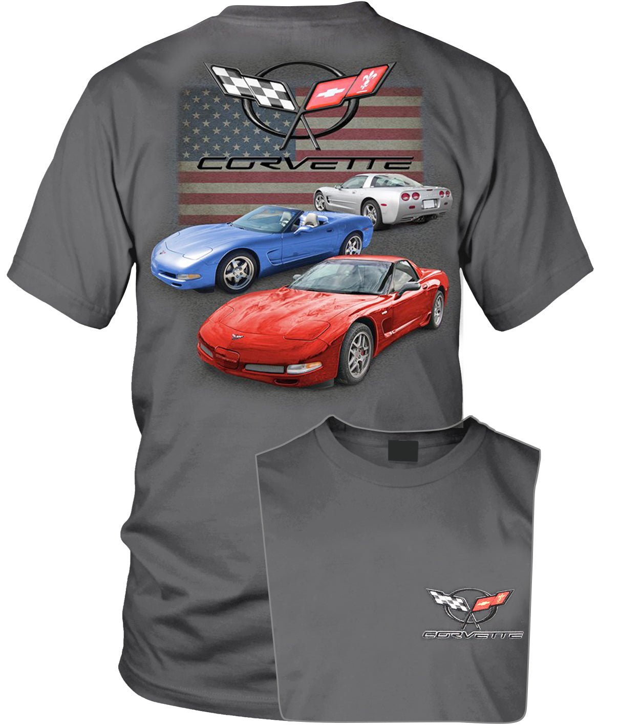 Corvette Red, White & Blue 1997 - 2004 - C5 Corvette t-shirt - Wicked Metal