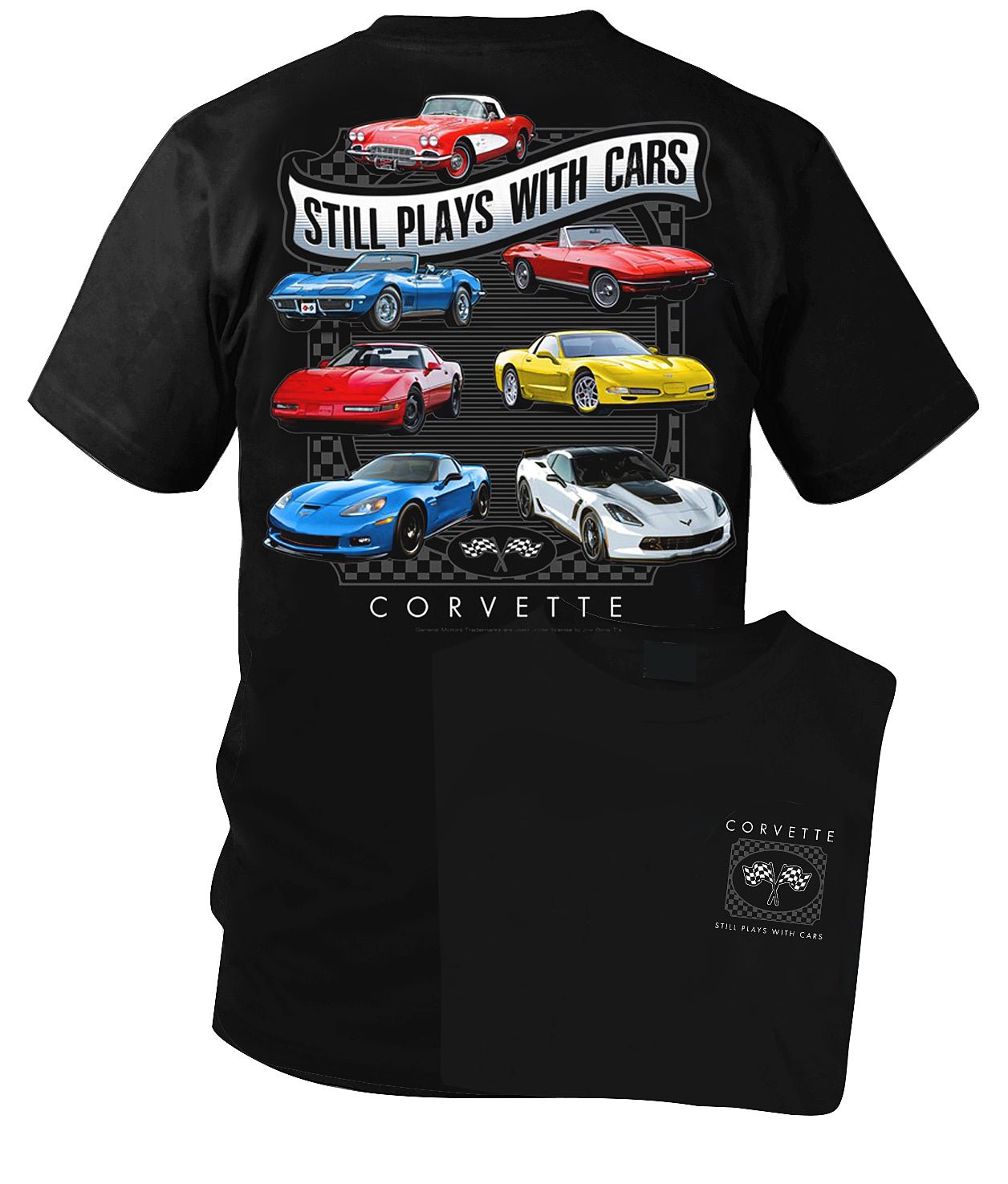 Corvette Still Plays with Cars 1953 - 2019 - C1 - C7 Corvette t-shirt - Wicked Metal
