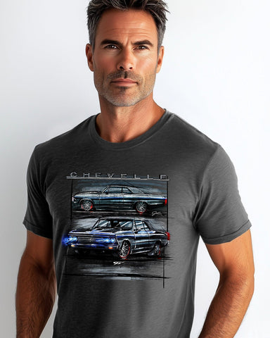 Image of 1966 Chevelle Distressed Shirt - Muscle Car T-Shirt - 1966 Chevelle - Wicked Metal