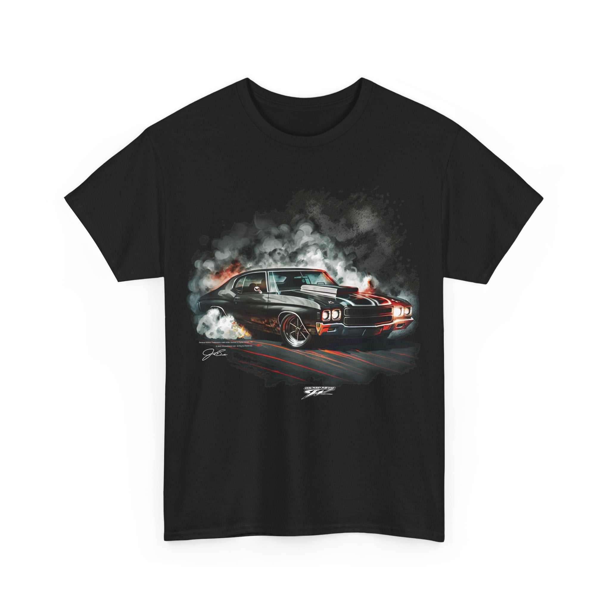 1970 black Chevelle burnout Shirt - Muscle Car T-Shirt - 1970 Chevelle - Wicked Metal