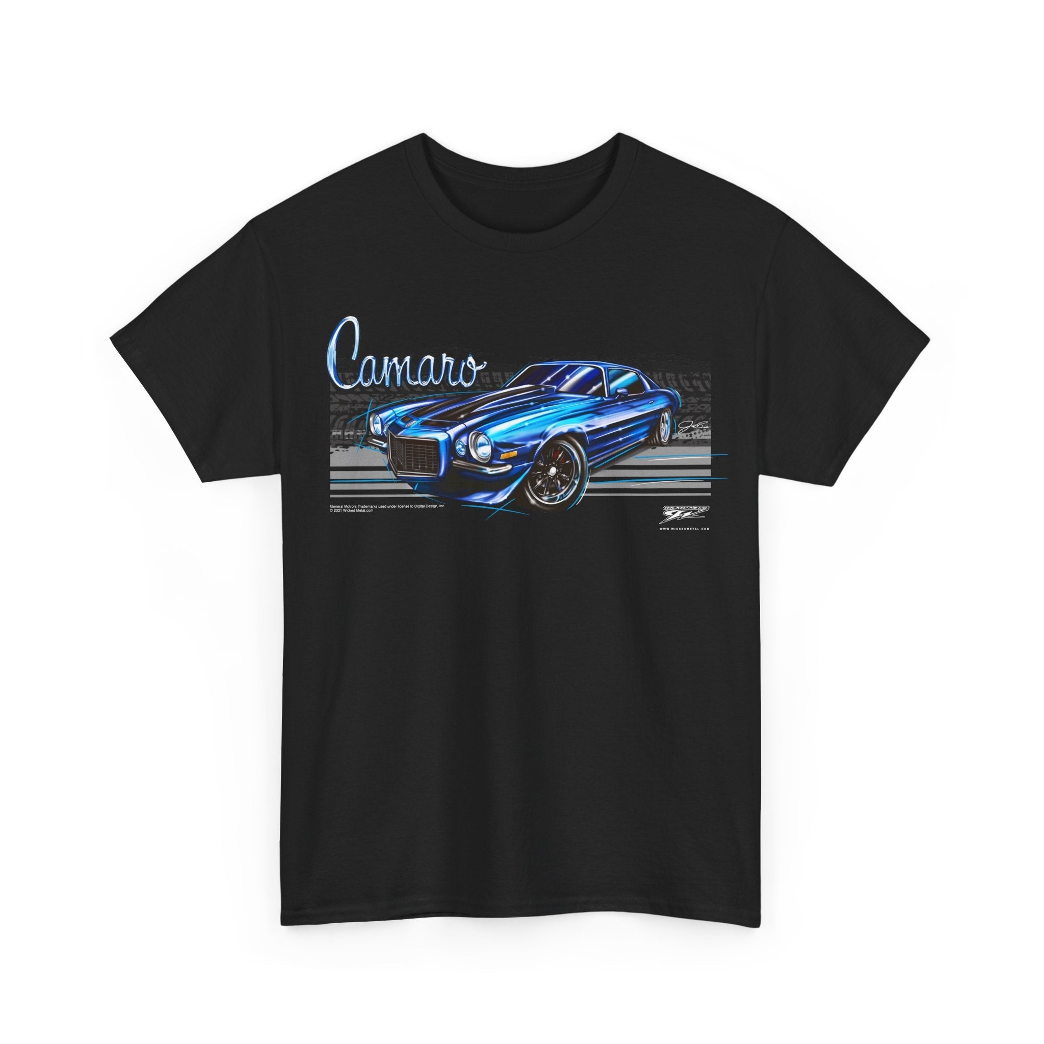 1971 Camaro - Stripes - Chevy Camaro t shirt - Wicked Metal