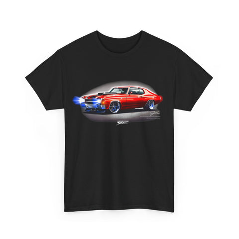 Image of 1971 red Chevelle Lights on - Muscle Car T-Shirt - 1971 Chevelle - Wicked Metal