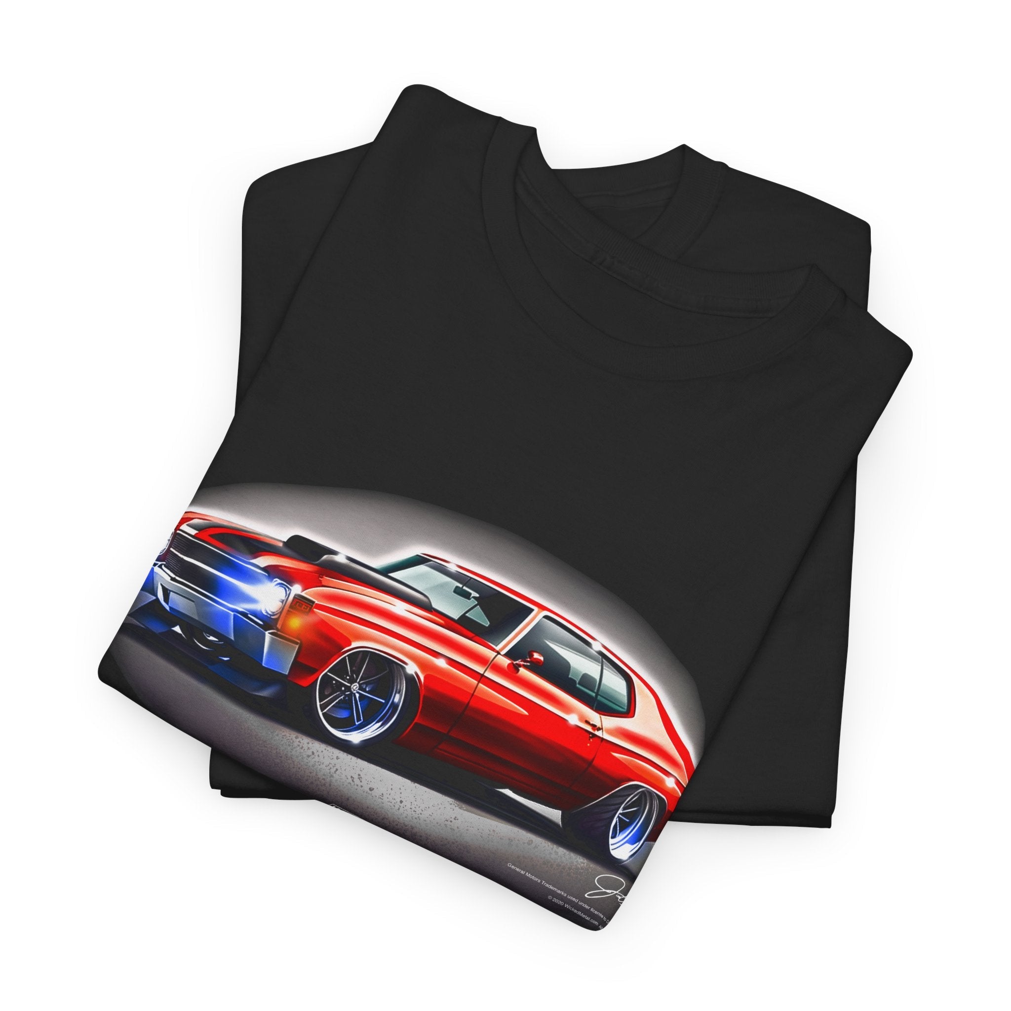 1971 red Chevelle Lights on - Muscle Car T-Shirt - 1971 Chevelle - Wicked Metal