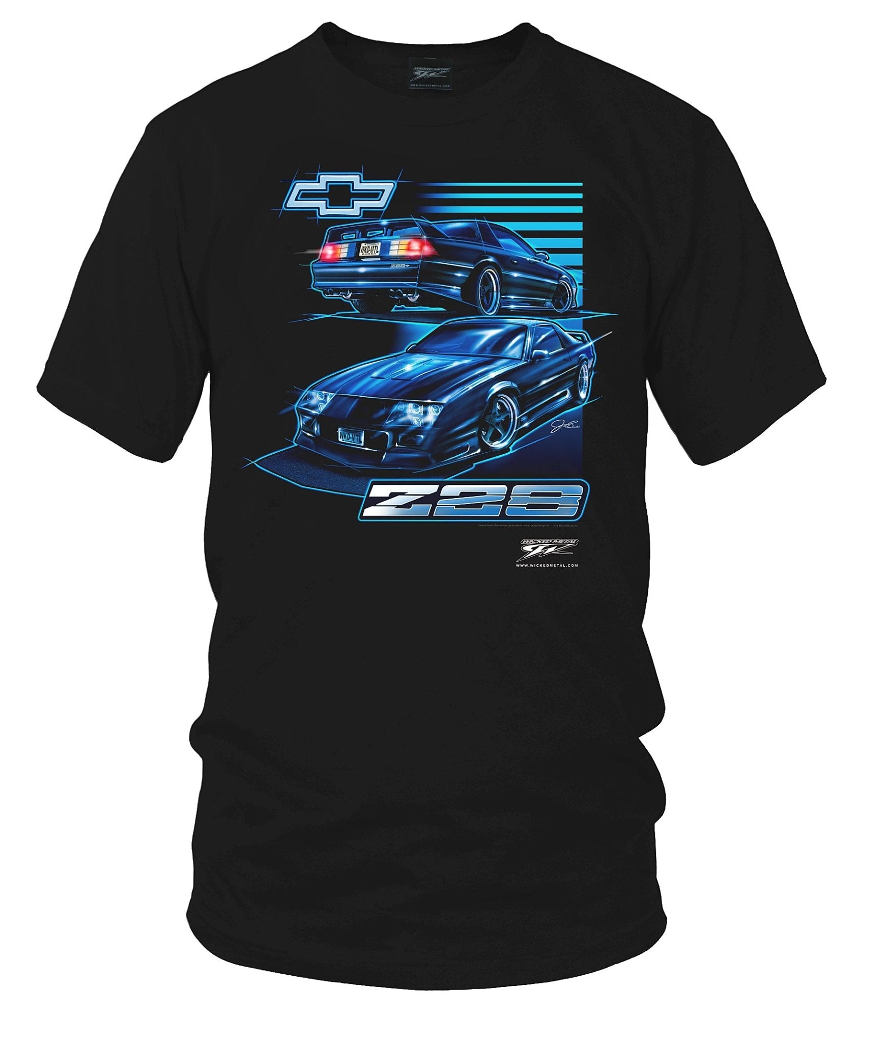 3rd Gen Camaro Z28 Blue - Chevy Camaro t shirt - Wicked Metal