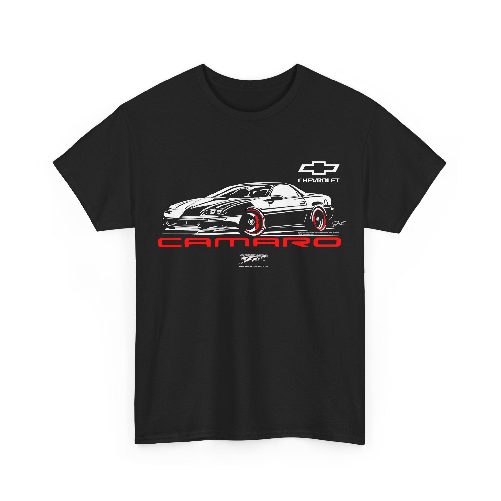 4th Gen 1993 - 1997 Camaro Stylized - Chevy Camaro t shirt - Wicked Metal