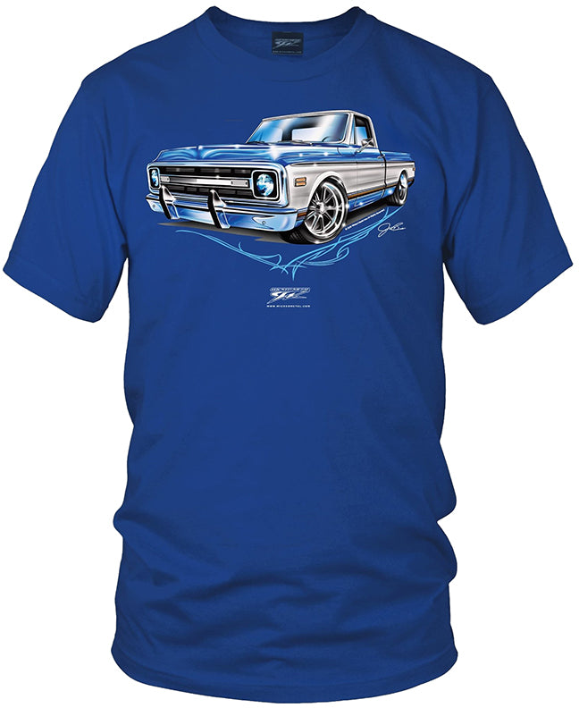 Blue Chevy C-10 square body - Truck T-Shirt - Chevy c-10 t-Shirt