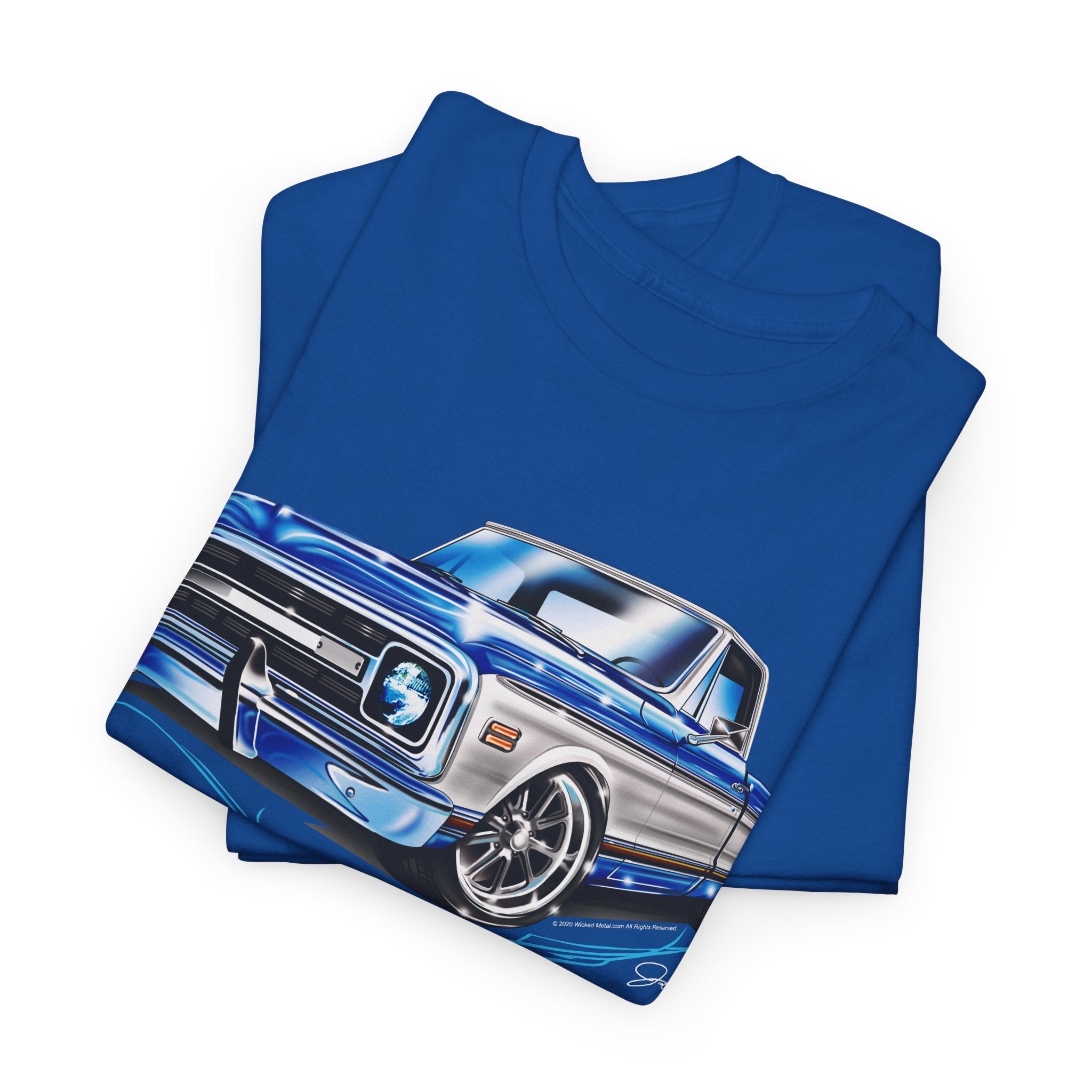 Blue Chevy C - 10 square body - Truck T-Shirt - Chevy c - 10 t - Shirt - Wicked Metal