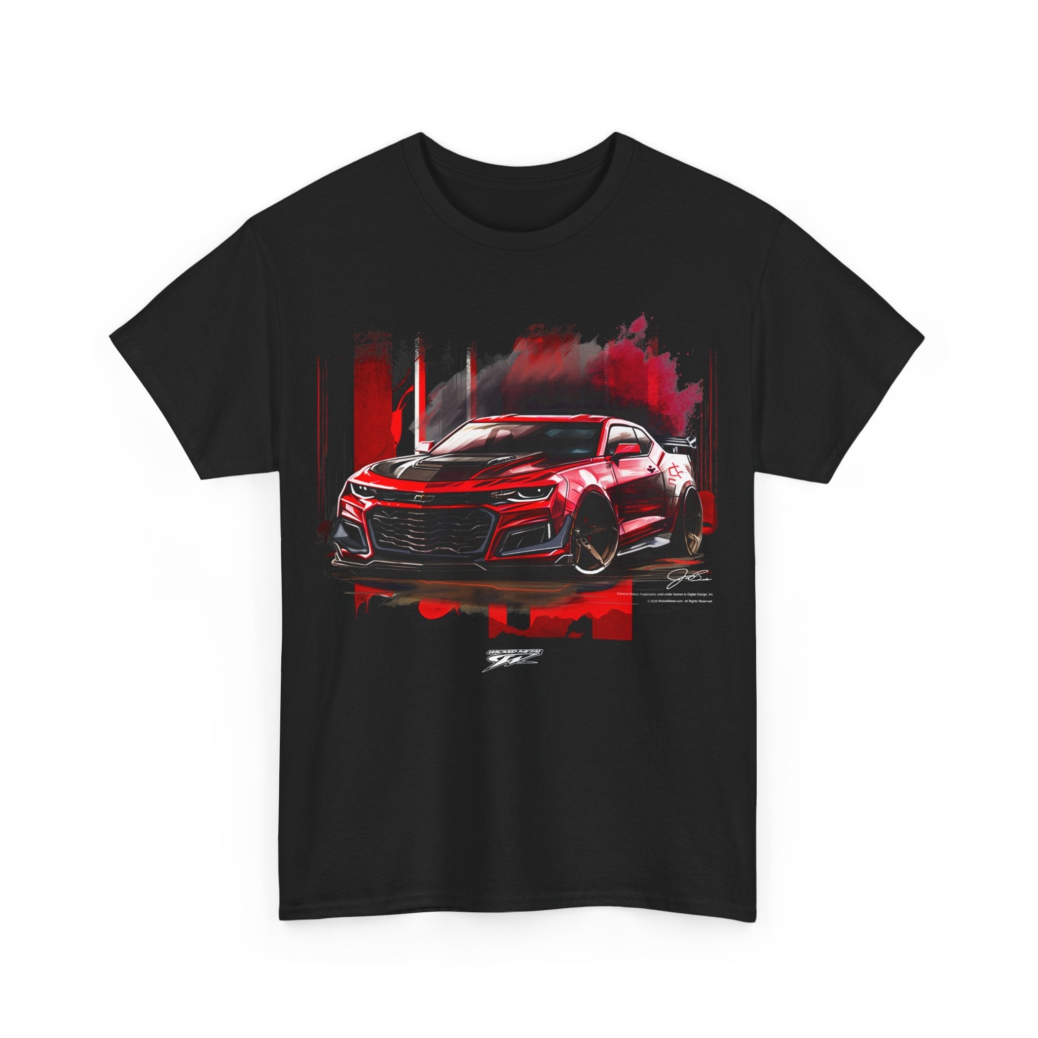 Camaro ZL1 Red Splash 5th Gen - 2010s ZL1 Camaro - Chevy Camaro t shirt - Wicked Metal - Wicked Metal