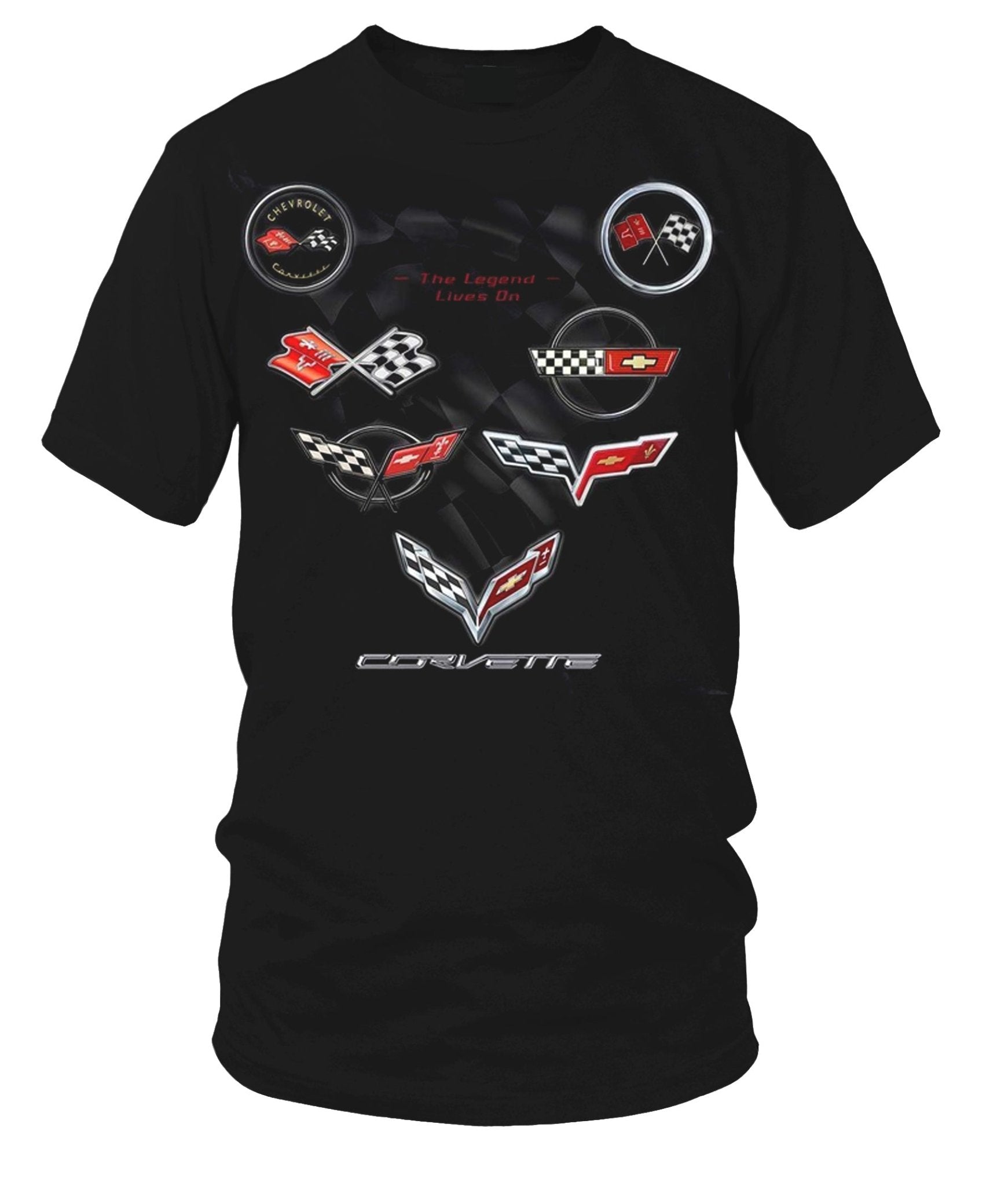 Corvette All logos The Legends Lives 1953 - 2019 - C1 - C7 Corvette t-shirt - Wicked Metal
