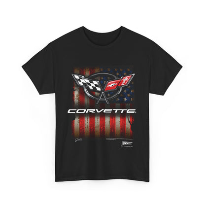 Corvette c5 logo - American Flag C5 logo shirt - Wicked Metal