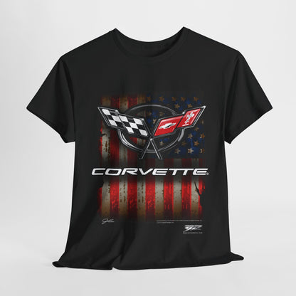 Corvette c5 logo - American Flag C5 logo shirt - Wicked Metal