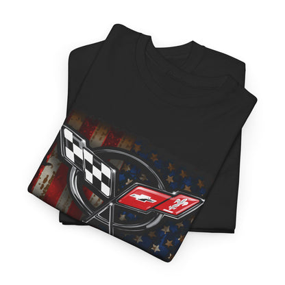 Corvette c5 logo - American Flag C5 logo shirt - Wicked Metal