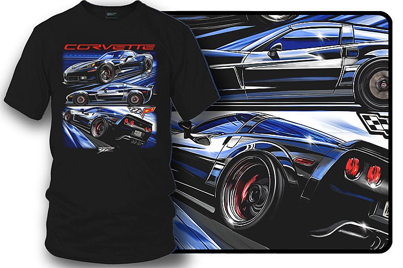 Corvette c6 Blue by You - Corvette C6 Blue Speeding T-Shirt - Wicked Metal