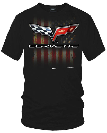 Corvette c6 logo - American Flag C6 logo shirt