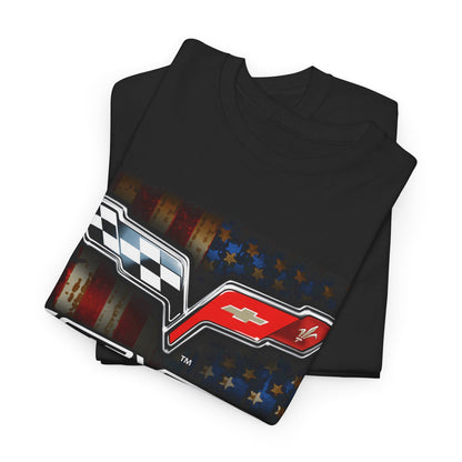 Corvette c6 logo - American Flag C6 logo shirt - Wicked Metal