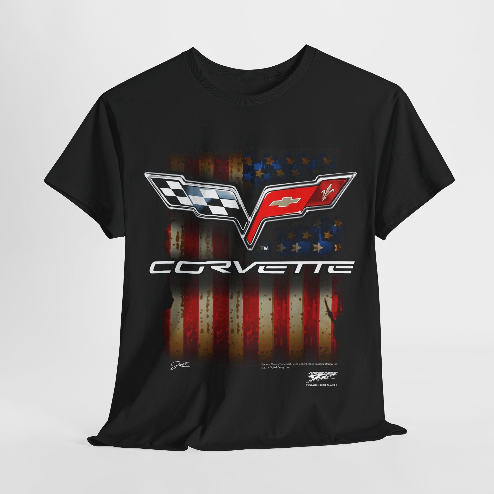 Corvette c6 logo - American Flag C6 logo shirt - Wicked Metal