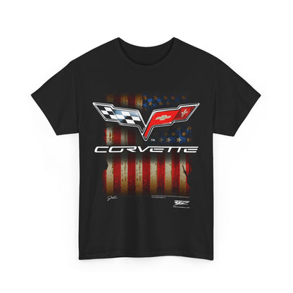 Corvette c6 logo - American Flag C6 logo shirt - Wicked Metal