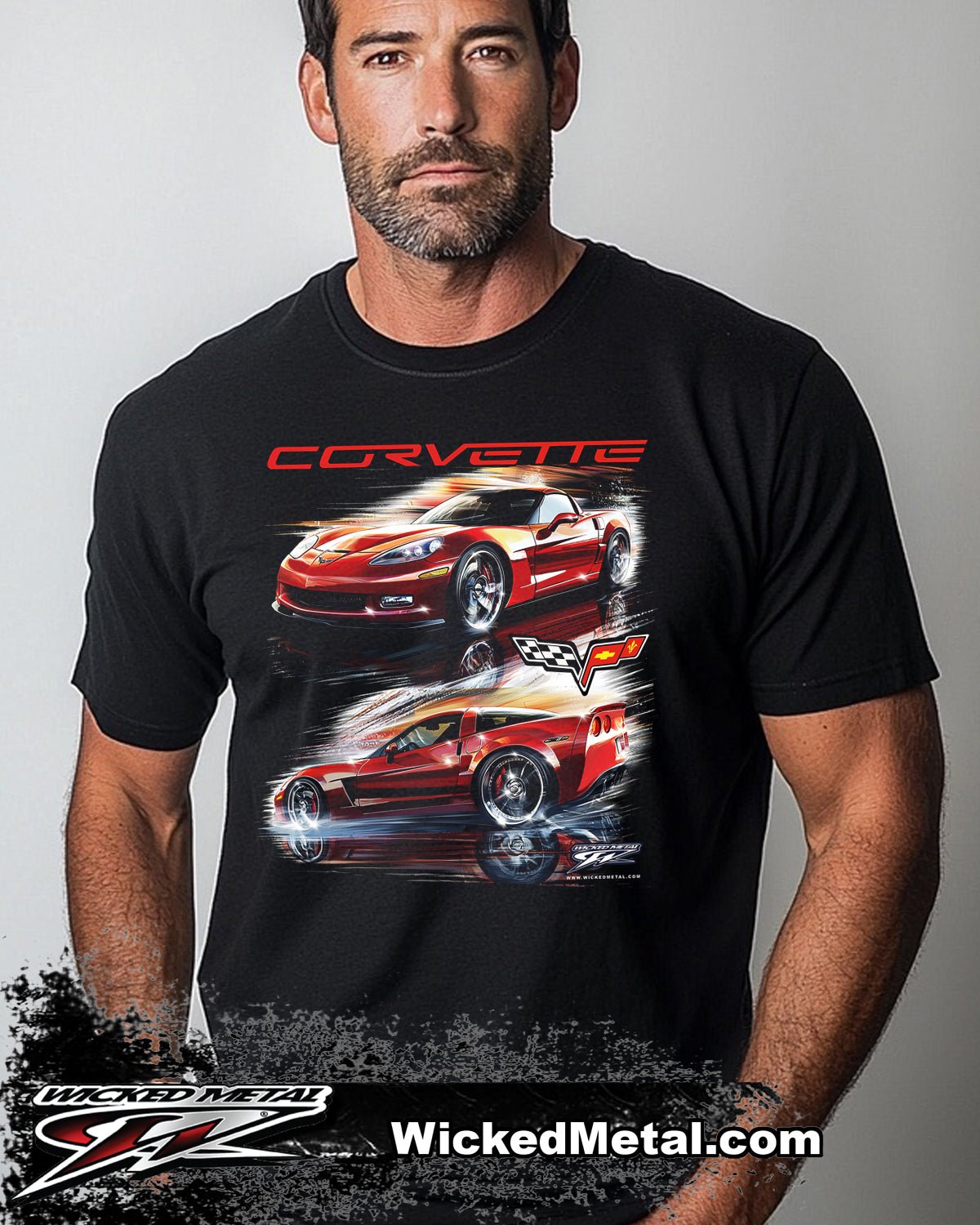 Corvette c6 Red Blur - Corvette C6 Red Blur T-Shirt - Wicked Metal