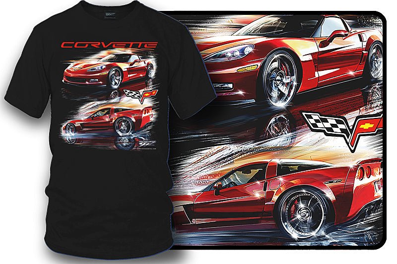 Corvette c6 Red Blur - Corvette C6 Red Blur T-Shirt - Wicked Metal