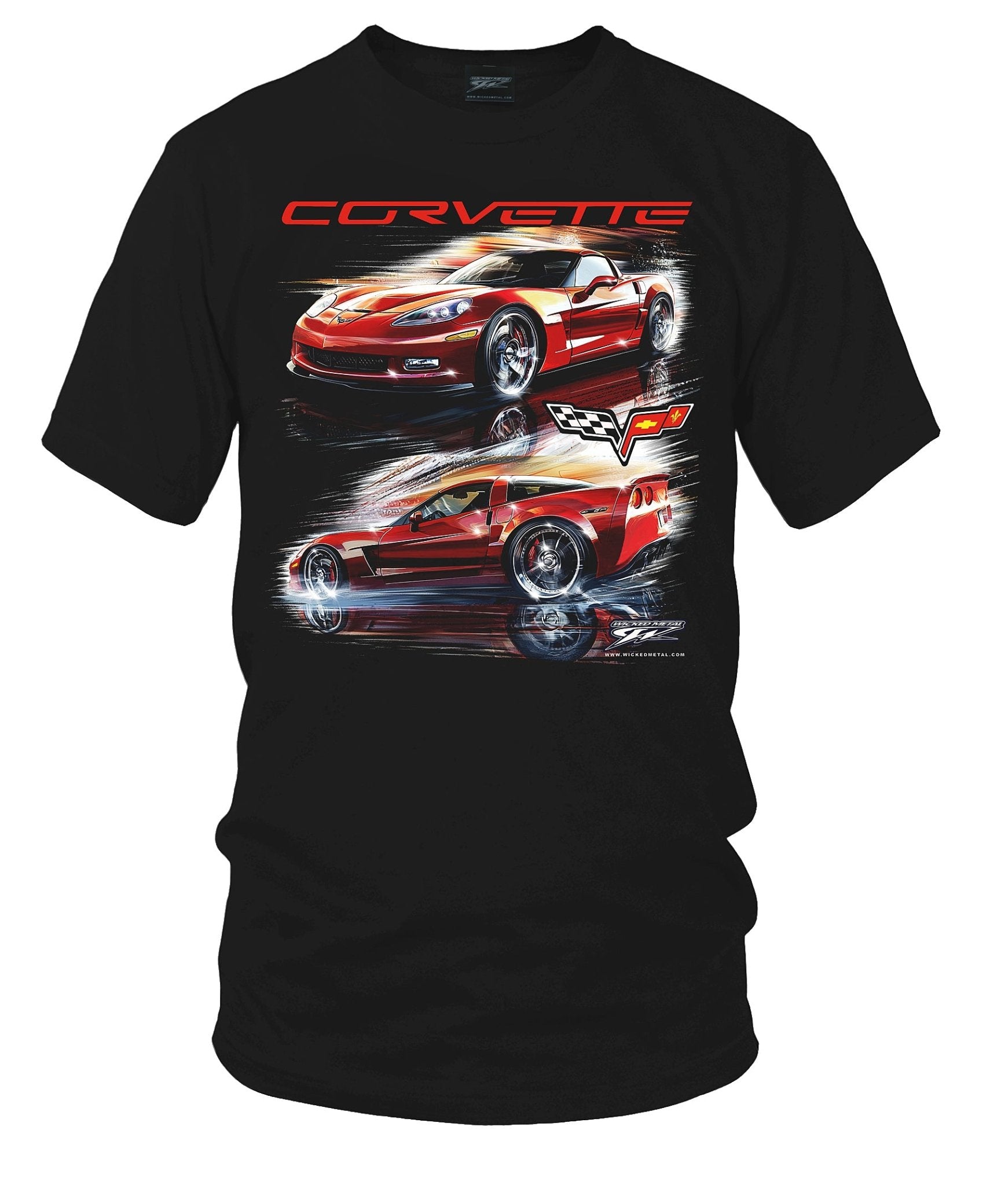 Corvette c6 Red Blur - Corvette C6 Red Blur T-Shirt - Wicked Metal