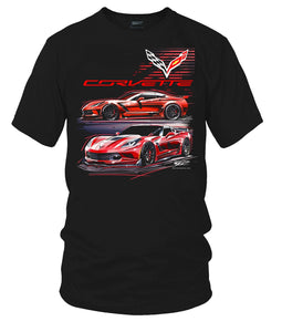 Corvette c7 Red Prototype - Corvette C7 Stylized logo shirt - Wicked Metal