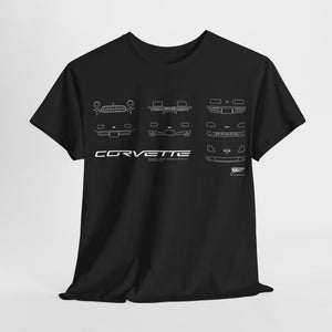 Corvette fronts t Shirt - C1 - C6 Style - All Corvettes shirt - Wicked Metal