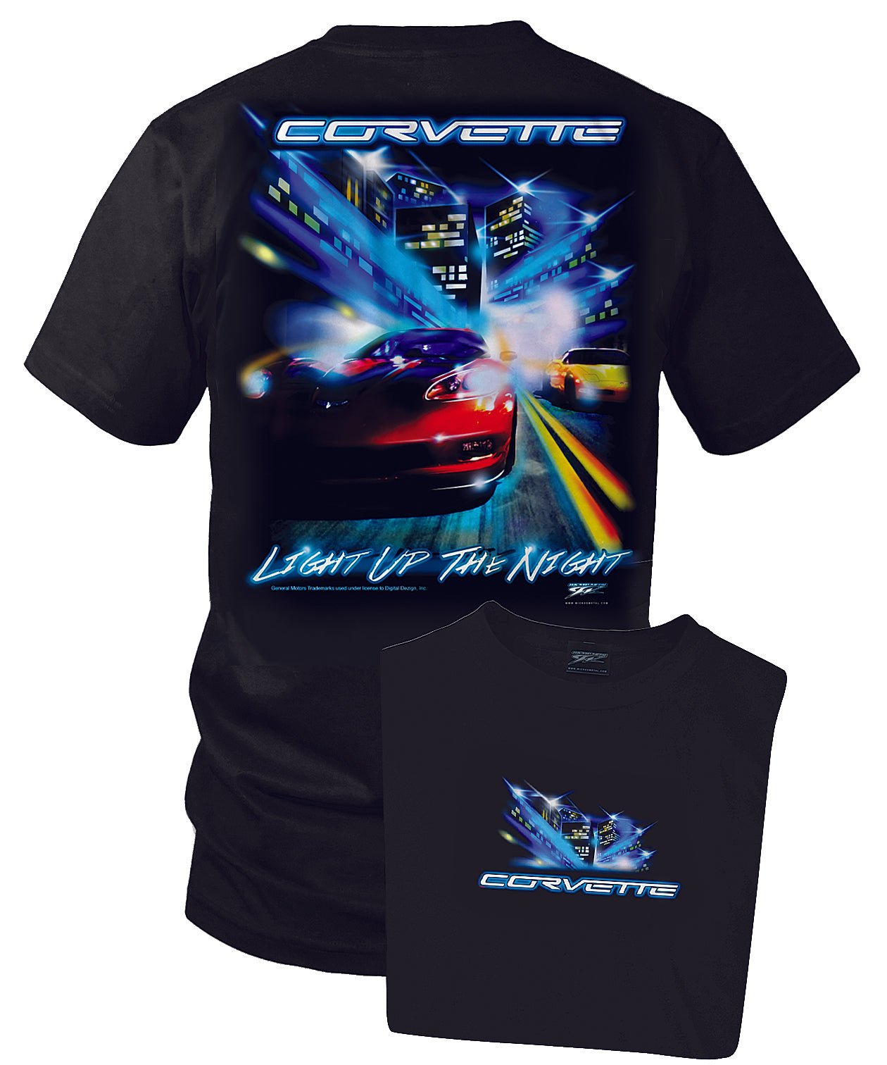 Corvette shirt - Corvette c5, C6 - Light up the night - Wicked Metal