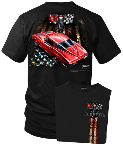 Corvette Shirt – Patriotic – Corvette C3 – Split Window - Wicked Metal