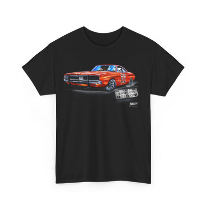 Dodge Charger Hold On t-shirt, Dukes of Hazzard Style t-shirt Black - Wicked Metal - Wicked Metal