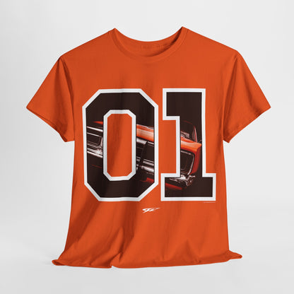 Dodge Charger t-shirt, Dukes of Hazzard Style t-shirt Orange - Wicked Metal - Wicked Metal