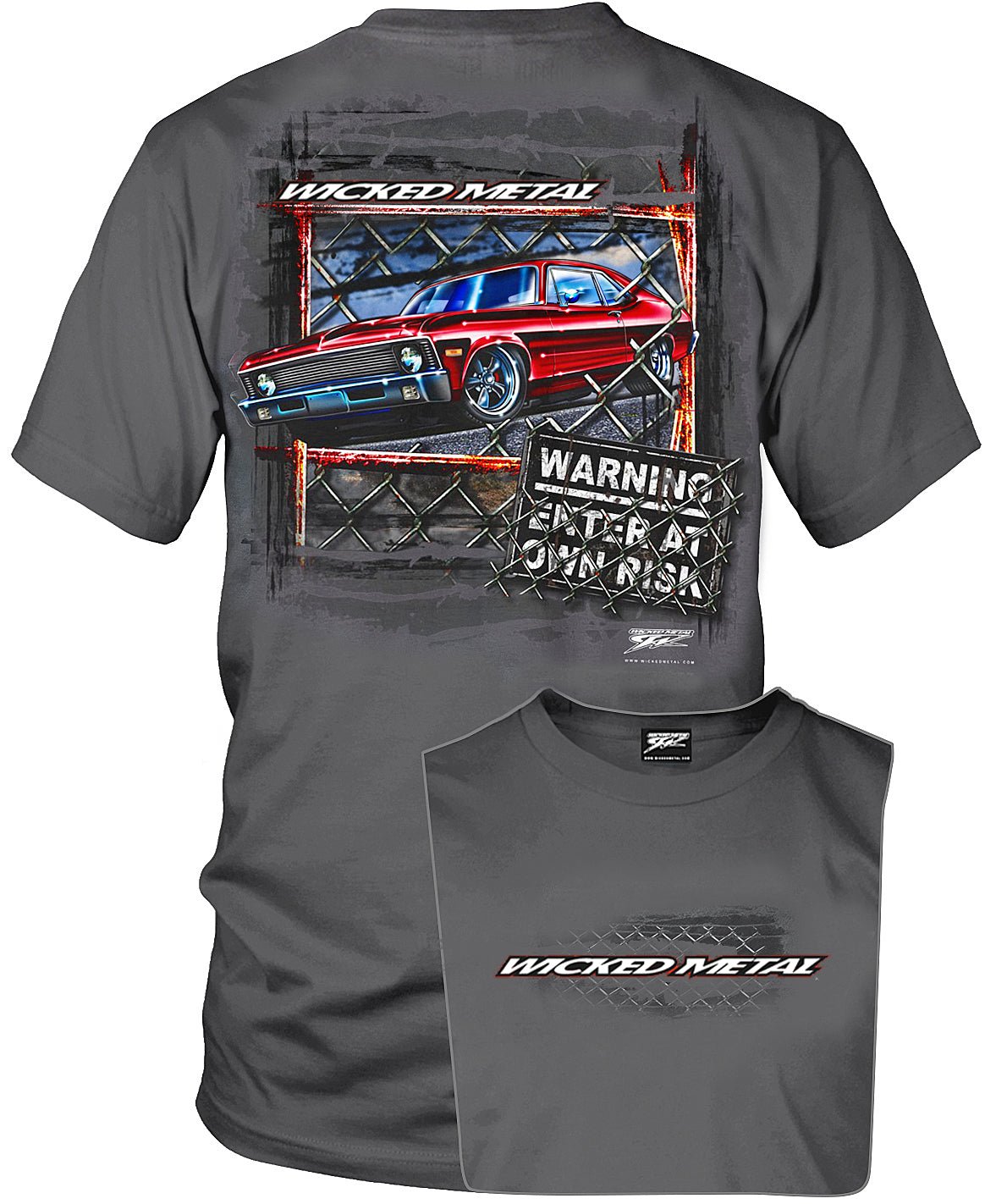 Enter at Own Risk - Warning T-Shirt | 1962 - 1974 Muscle Car & Nova SS Apparel - Wicked Metal