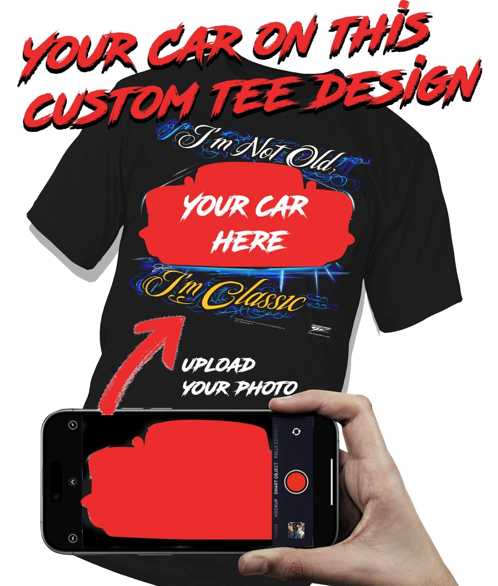 I'm Classic - T-Shirt With My Car On It - Custom Hand - Drawn Car Illustration Tee - Wicked Metal
