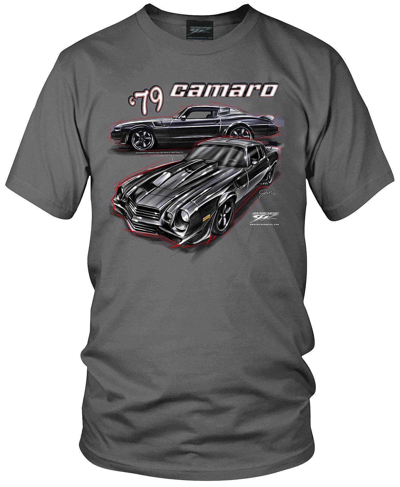 1979 Black Camaro - Chevy Camaro t shirt - Wicked Metal