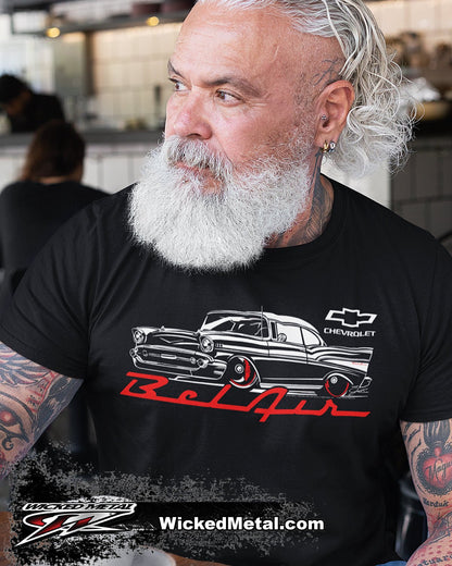 Bel Air Stylized 1957 Chevy - Bel Air T-Shirt - 57 Chevy t-Shirt - Wicked Metal