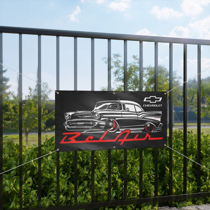 Bel Air Stylized Banner, wall art - garage banner art 24" X 48" - Wicked Metal