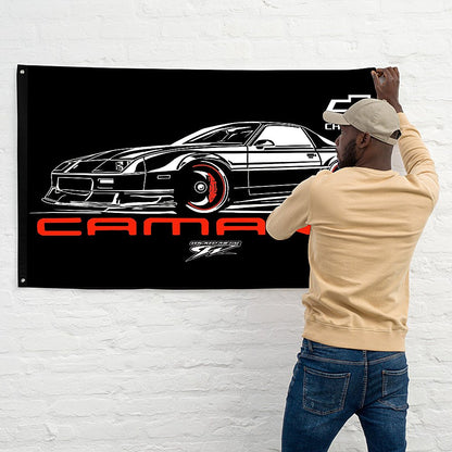 Camaro 3rd Gen Stylized Banner, wall art - garage banner art 24" X 48" - Wicked Metal