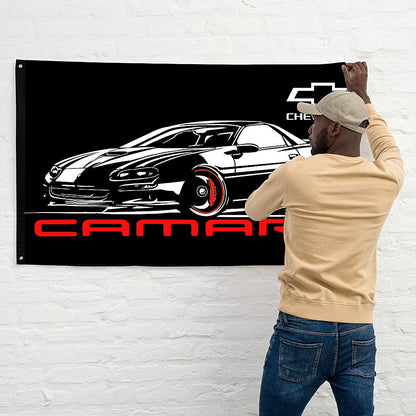 Camaro 4th Gen Stylized Banner, wall art - garage banner art 24" x 48" - Wicked Metal