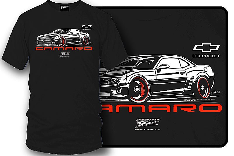 Camaro 5th Gen Stylized - 2010s Camaro - Chevy Camaro t shirt - Wicked Metal - Wicked Metal