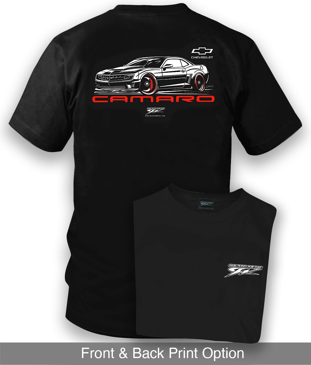 Camaro 5th Gen Stylized - 2010s Camaro - Chevy Camaro t shirt - Wicked Metal - Wicked Metal