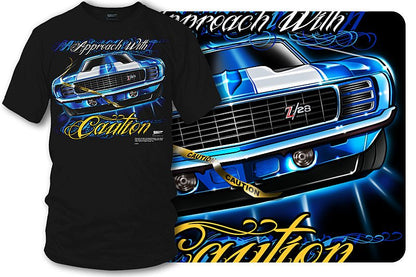 Camaro gear - Approach with Caution - 1969 Camaro Z28 camaro tee shirt - Wicked Metal