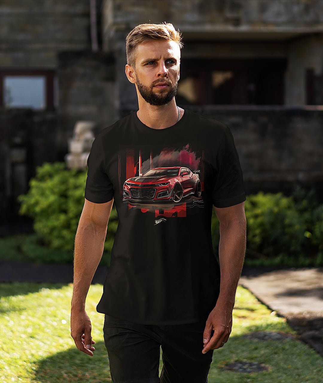 Camaro ZL1 Red Splash 5th Gen Stylized - 2010s ZL1 Camaro - Chevy Camaro t shirt - Wicked Metal - Wicked Metal