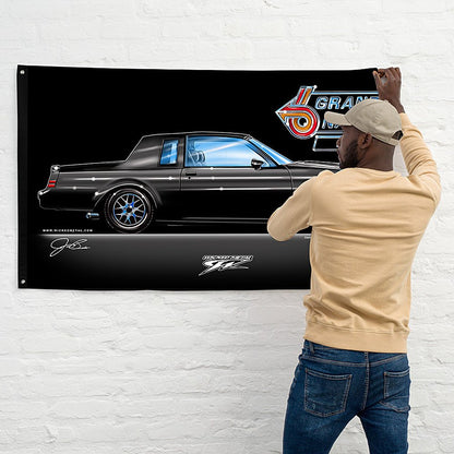 Grand National Banner, wall art - garage banner art 24" X 48" - Wicked Metal